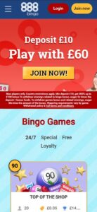 888 Bingo mobile screenshot