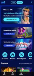 Blizz Casino mobile screenshot