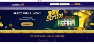 Jackpot Star sister sites homepage