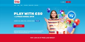 Costa Games sister sites Prize Land Bingo