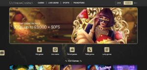 Ultima Casino sister sites homepage