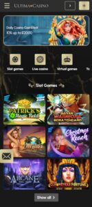 Ultima Casino mobile screenshot