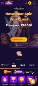 iWild Casino mobile screenshot
