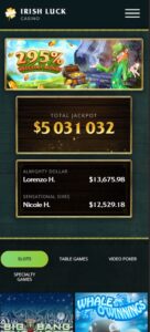 Irish Luck Casino mobile screenshot