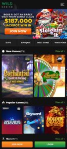 Wild Casino mobile screenshot