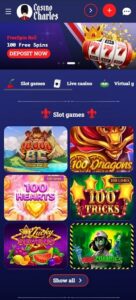 Casino Charles mobile screenshot