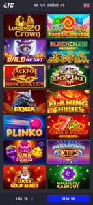 LTC Casino mobile screenshot