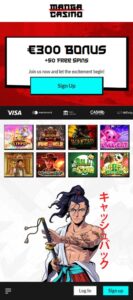 Manga Casino mobile screenshot