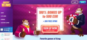 LuckyKong Casino sister sites homepage