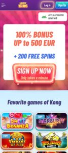 LuckyKong Casino mobile screenshot