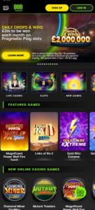 888 Casino mobile screenshot