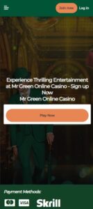 Mr Green mobile screenshot