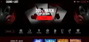 Casino Lust sister sites homepage