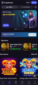 CryptoLeo sister sites mobile