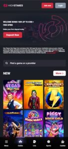 HighStakes sister sites mobile