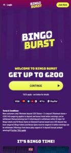 Bingo Burst sister sites mobile