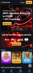 Instant Casino sister sites mobile