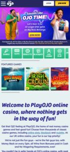 PlayOJO sister sites mobile