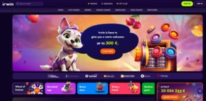 Irwin Casino sister sites homepage