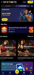 NYXBets mobile screenshot