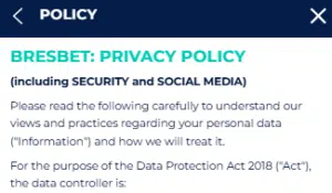 BresBet privacy policy update