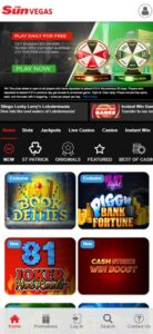 Sun Vegas sister sites mobile