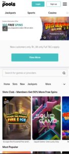 The Pools sister sites mobile