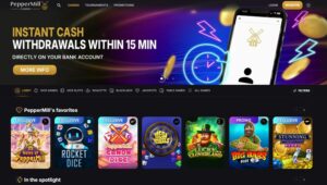 PepperMill Casino sister sites homepage
