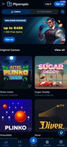 Piperspin sister sites mobile