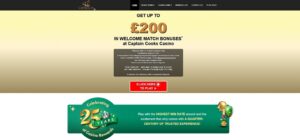 Captain Cooks Casino Homepage